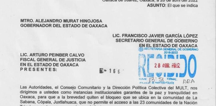 Pide el MULT la liberación de la carretera que comunica a La Sabana, Copala, en Santiago Juxtlahuaca