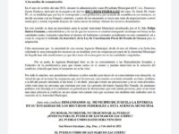 Pide San Marcos Zacatepec la entrega de sus participaciones municipales