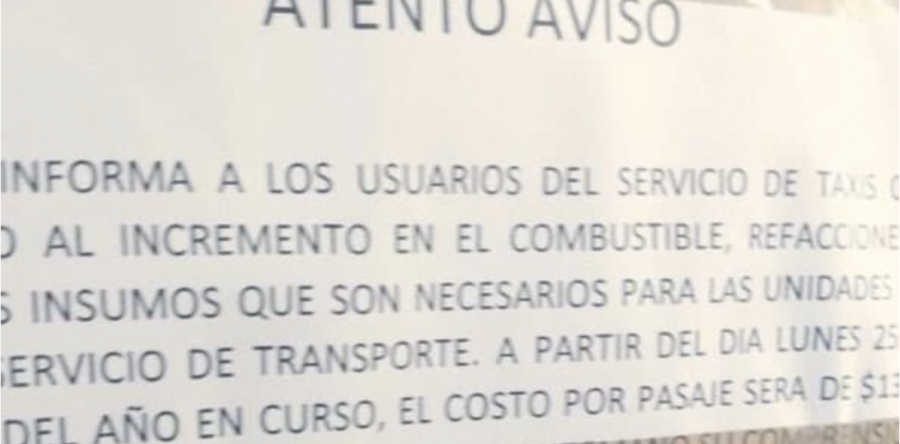 Sin autorización de la SEMOVI, los taxistas de Atzompa incrementaron la tarifa del pasaje