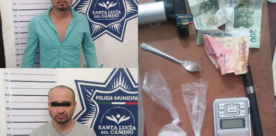 Duro golpe de la Policía Vial de Santa Lucía del Camino a los delitos contra la salud; dos detenidos por portación de sustancias ilícitas