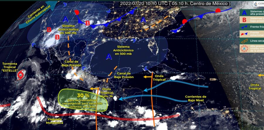 Anuncia CEPCO tormentas eléctricas, viento y nublados por el paso de la onda tropical 14