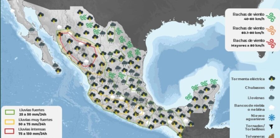 Canales de baja presión e inestabilidad en la atmosfera superior estarán generando lluvias y chubascos para la tarde-noche: CEPCO