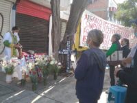 Se moviliza la S-22 para exigir justicia para Lorenzo Sampablo Cervantes.