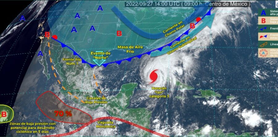 CEPCO informa sobre evento de norte moderado a fuerte en el Istmo y Golfo de Tehuantepec por frente frío