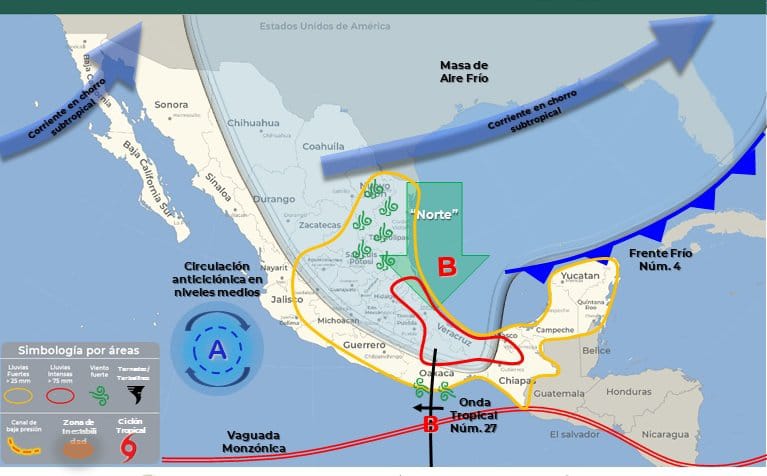 Se pronostican lluvias para Oaxaca en las próximas horas