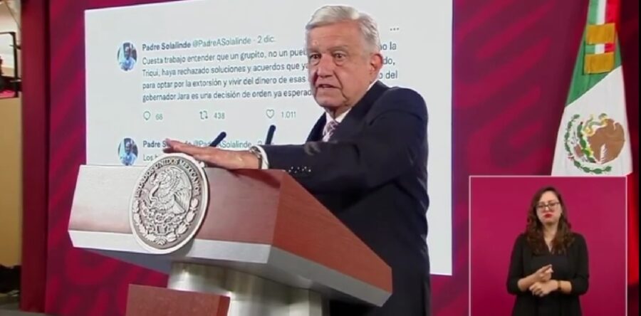 Reconoce el presidente Andrés Manuel López Obrador liberación del zócalo y portales del Palacio de Gobierno en Oaxaca