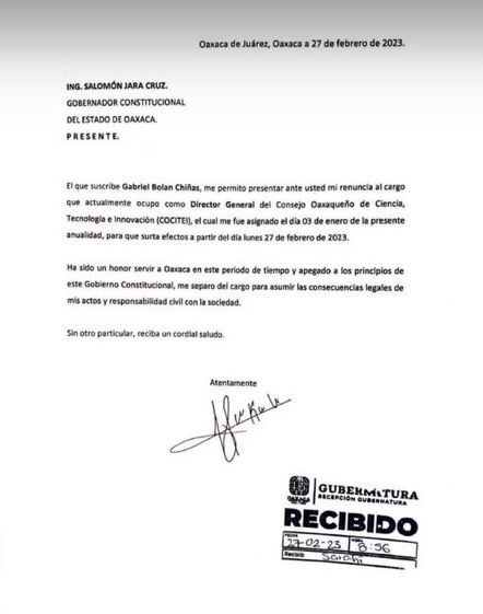 Gabriel Bolan presenta renuncia al COCITEI tras ocasionar un percance automovilístico.