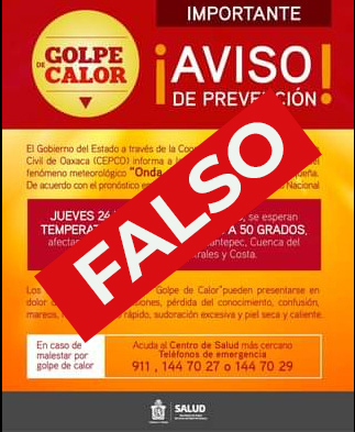Desmiente SSO rumores sobre “Onda de Calor” en Oaxaca