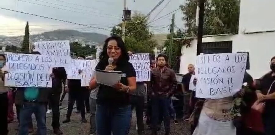 Protestan contra la dirigencia del STPEIDCEO