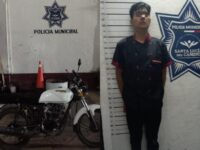 Detiene policía municipal a robamotos en Santa Lucía del Camino