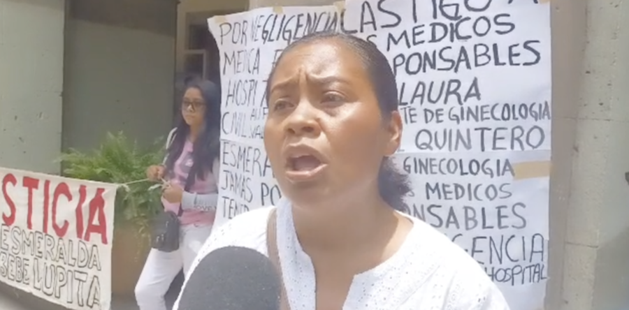 Piden justicia para Esmeralda y su bebé que falleció en el Hospital Civil