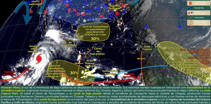 Onda tropical número 23 llega al estado de Oaxaca esta tarde