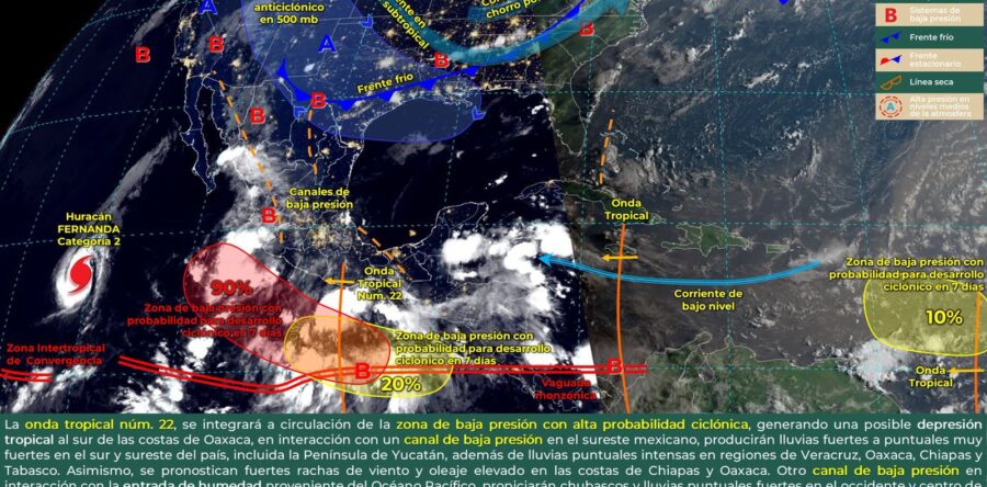 Durante las próximas 48 horas se prevén fuertes lluvias en todo el estado
