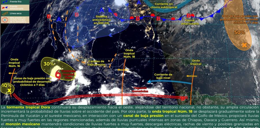 Se esperan lluvias moderadas, tormentas, vientos y chubascos en Oaxaca