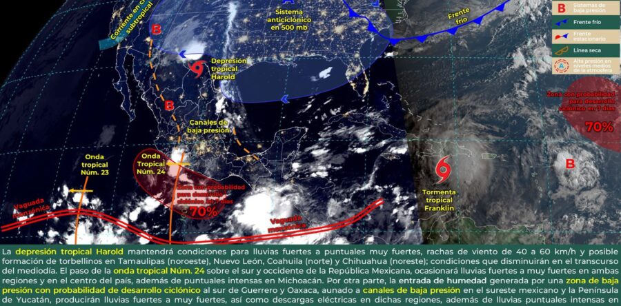 Se prevén lluvias intensas en mayor parte del estado para esta tarde