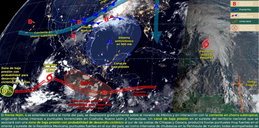Se prevé incremento de nubosidad y lluvias para la tarde de este jueves