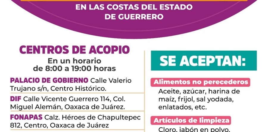 Instruye Gobernador Salomón Jara a su gabinete sumarse a tareas de apoyo en el estado de Guerrero