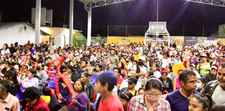 ¡Xoxocotlán territorio de la #4T!; realizan gran asamblea informativa para recibir a Laura y Nino