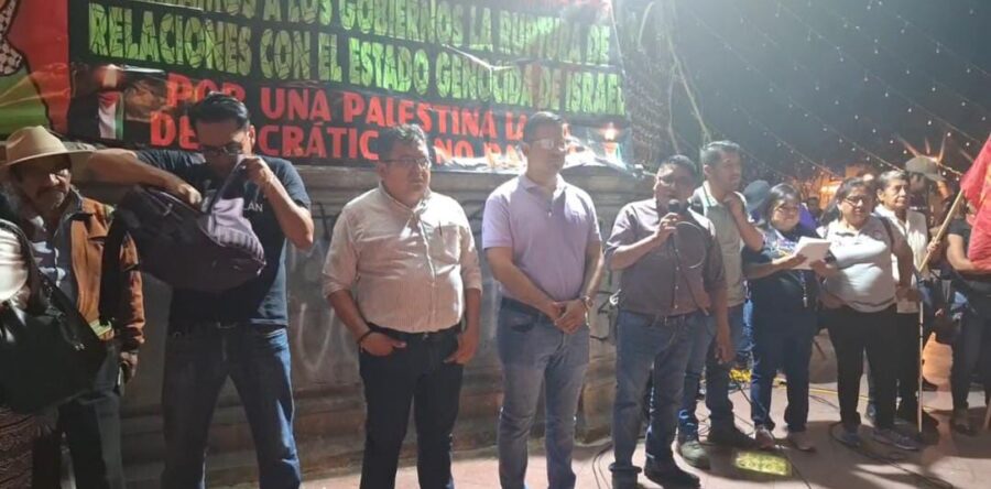 Marcha la Sección XXII y organizaciones sociales en apoyo a Palestina