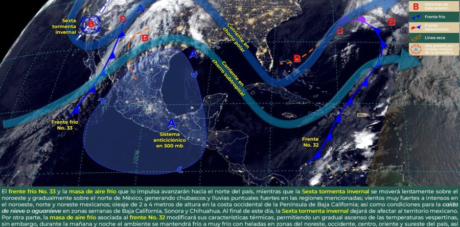 Se prevén temperaturas frías, lluvias escasas y ligero evento norte para este miércoles
