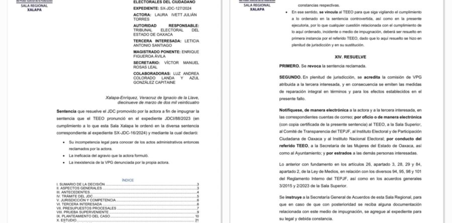 Sindica de San Antonio de la Cal es violentadora política: Sala Xalapa del TEPJF; ordena  inscribirla en registro del IEEPCO e INE; como burócrata y sindica cobraría doble